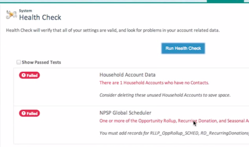 NPSP 3 Health Check