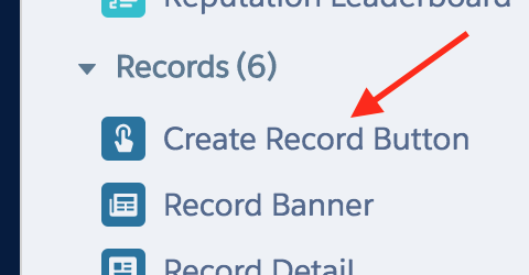 create record button Napili Template