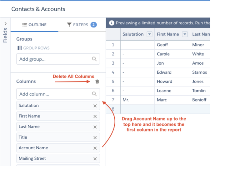 Contacts & Accounts Report