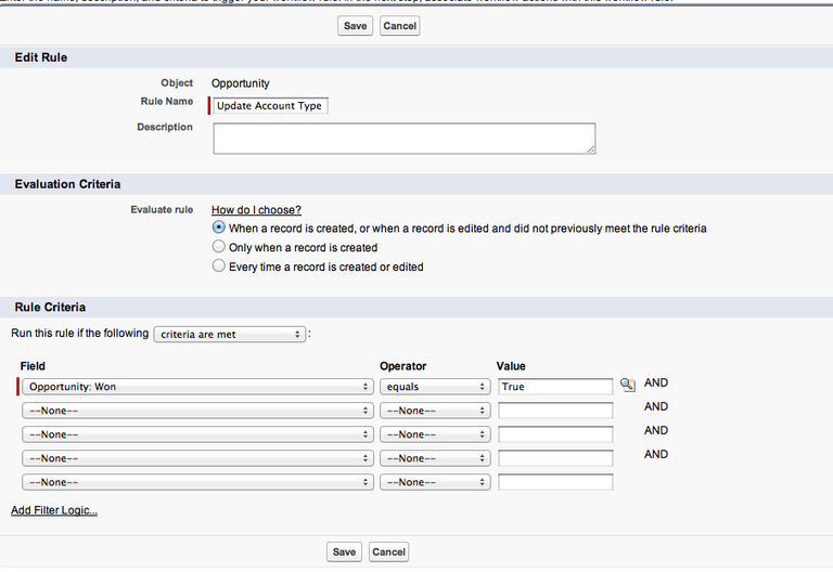 Update Opportunity Workflow Rule