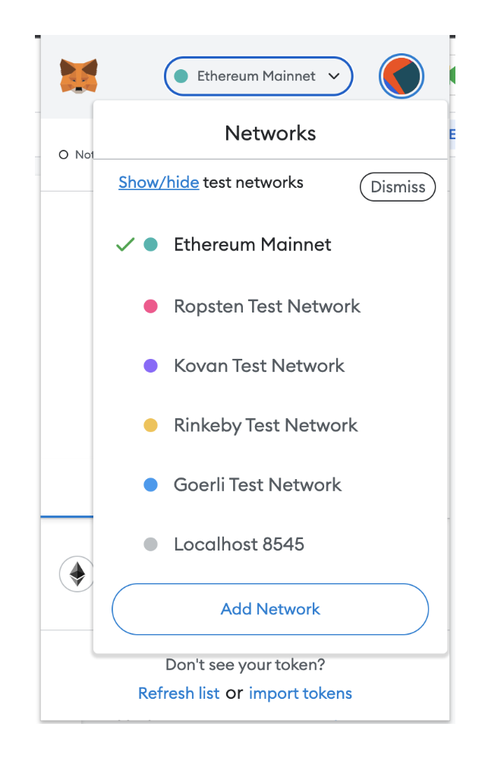 Screenshot of New MetaMask Add New Network Window