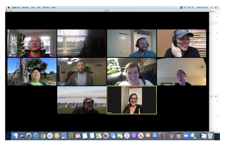 A screenshot of virtual meetup with 10 attendees.