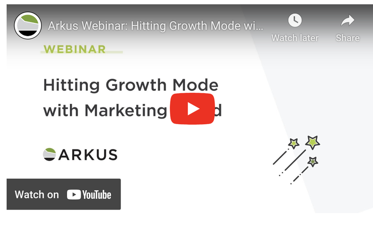 Video still from the Marketing Cloud Webinar with a Play Icon on the screen