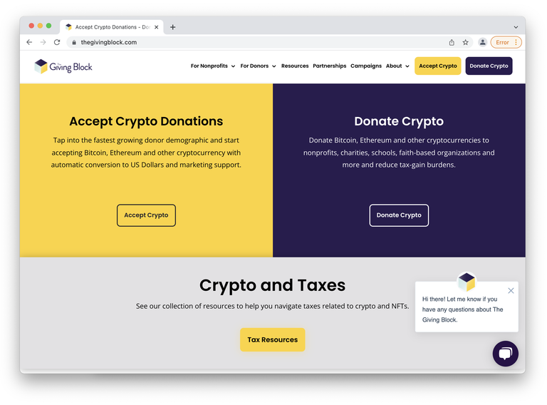 Giving Block Website 