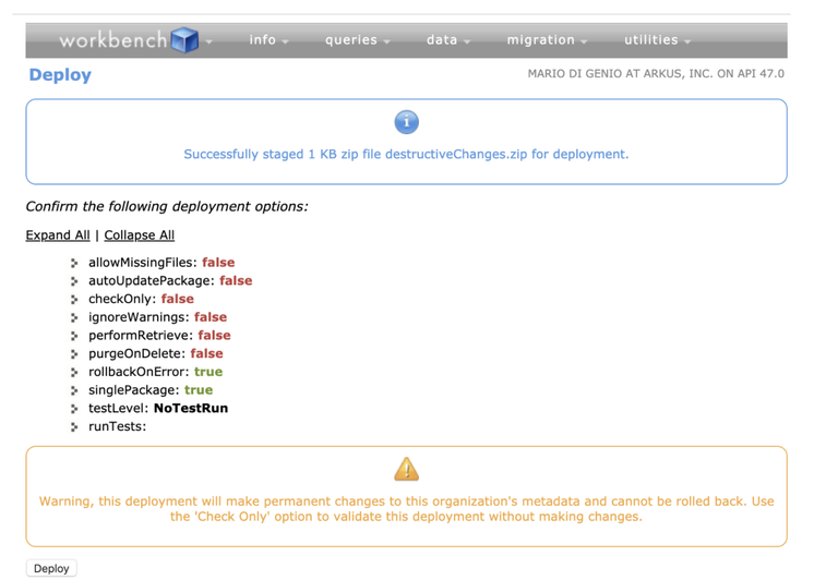Org maintenance screenshot