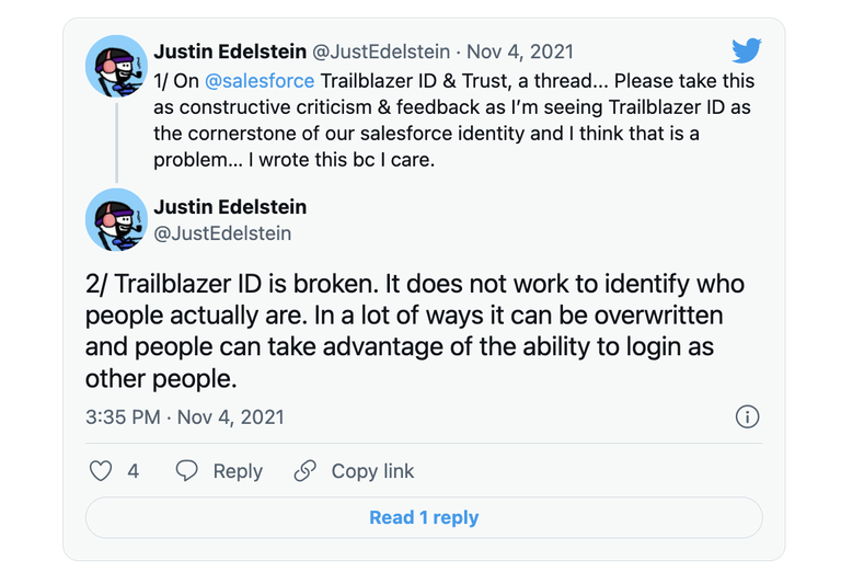 Trailblazer ID Tweetstorm
