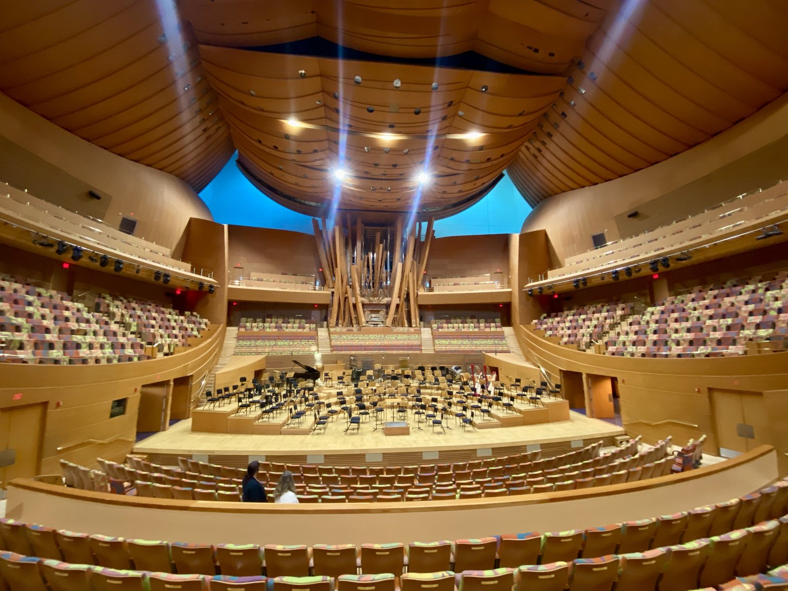 Inside Walt Disney Concert Hall from the rear seats